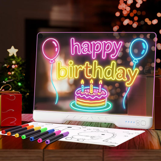 Tabletă LED pentru desen cu 7 markere incluse
